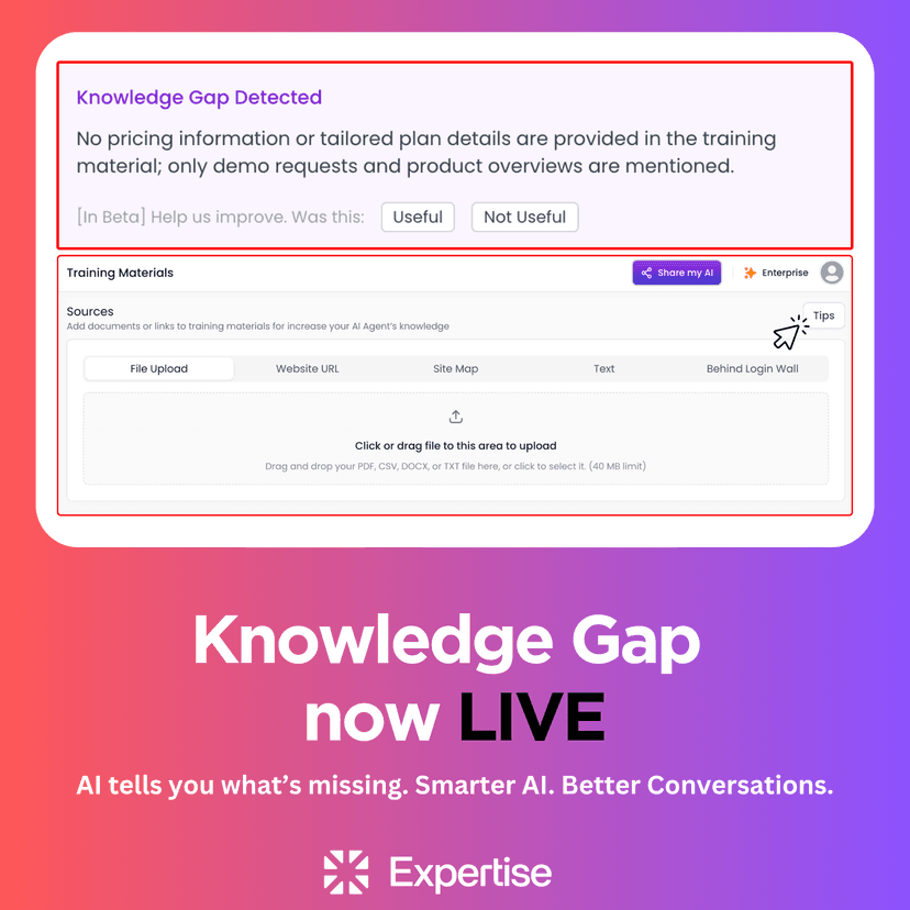 Knowledge Gap Detection now live on Expertise!