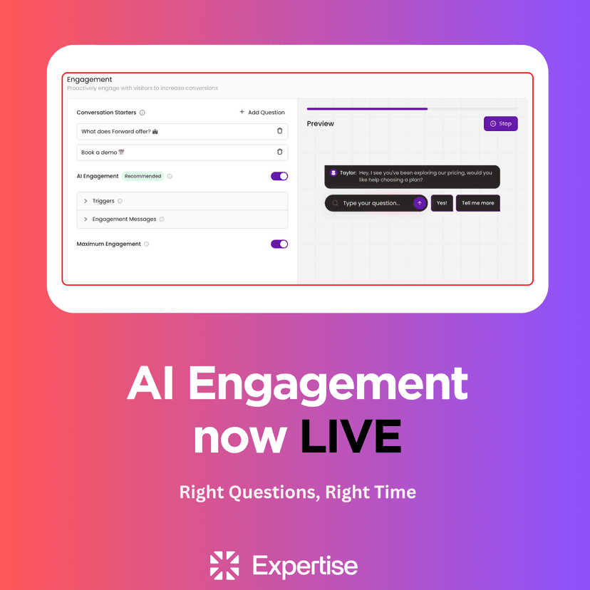 AI Engagement now live on Expertise! feature image