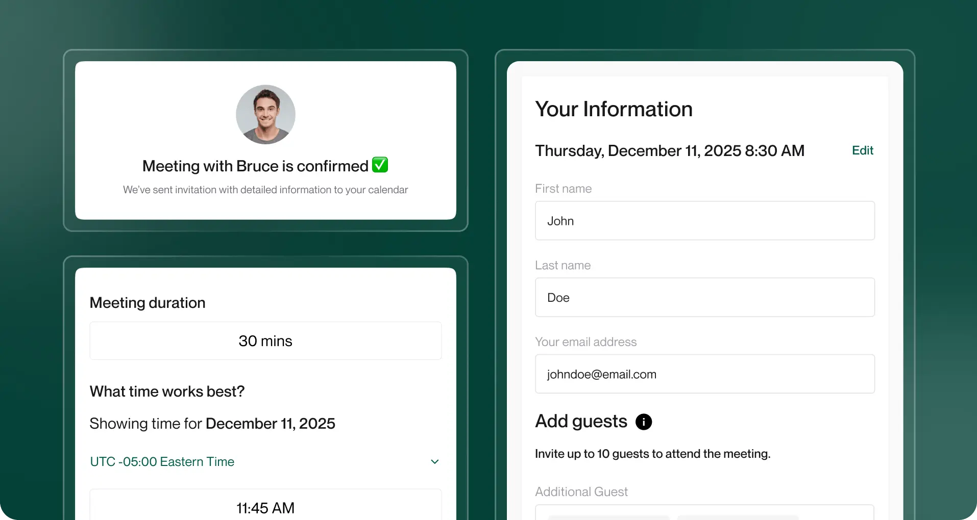 Native HubSpot Meetings and Forms
