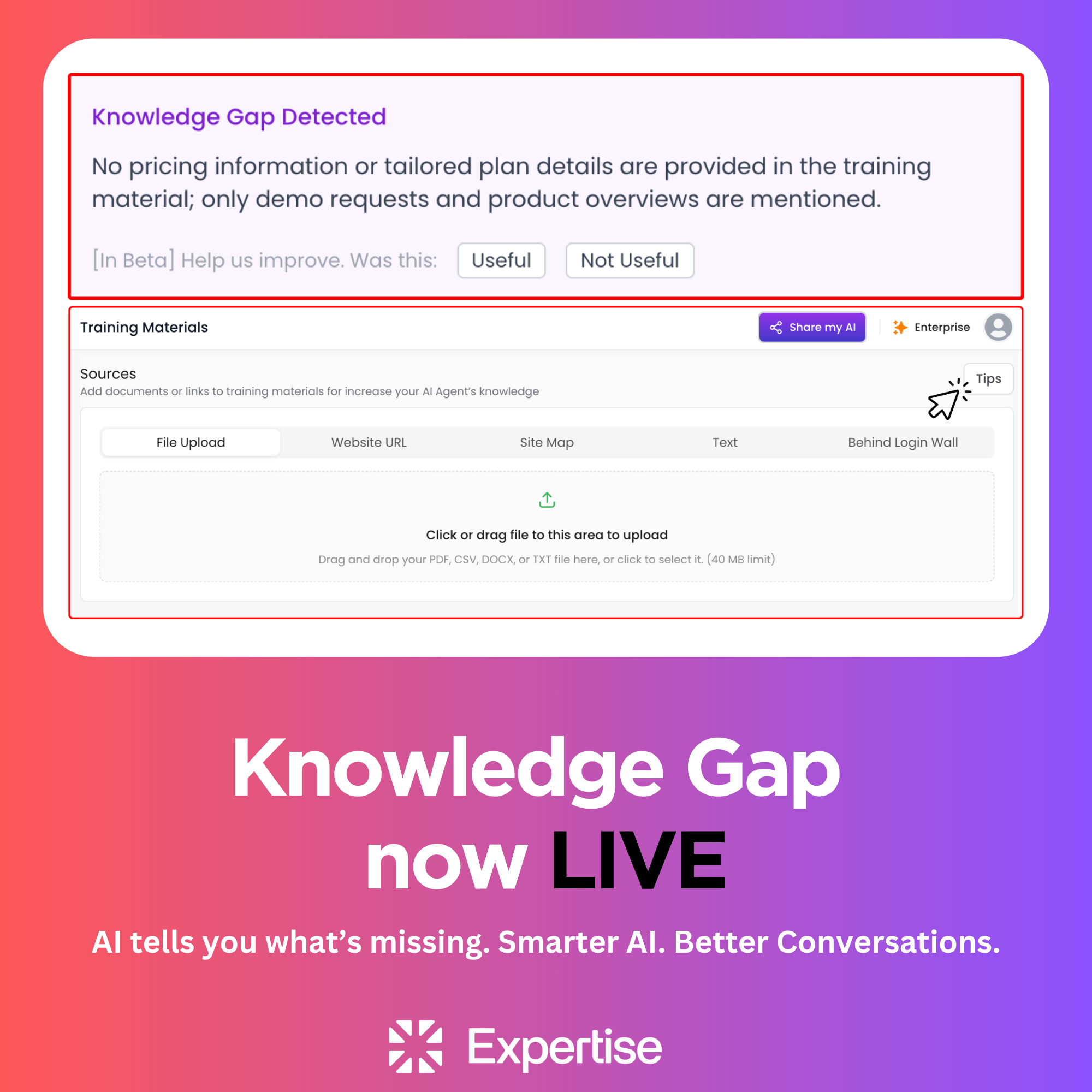 Knowledge Gap Detection now live on Expertise!